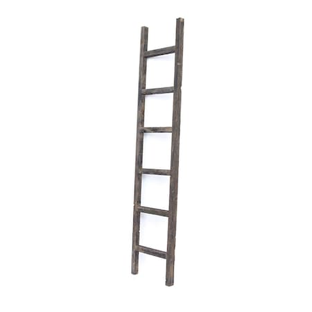 Barnwoodusa Rustic Farmhouse 6ft Reclaimed Wood Decorative Ladder (Black) 672713212355